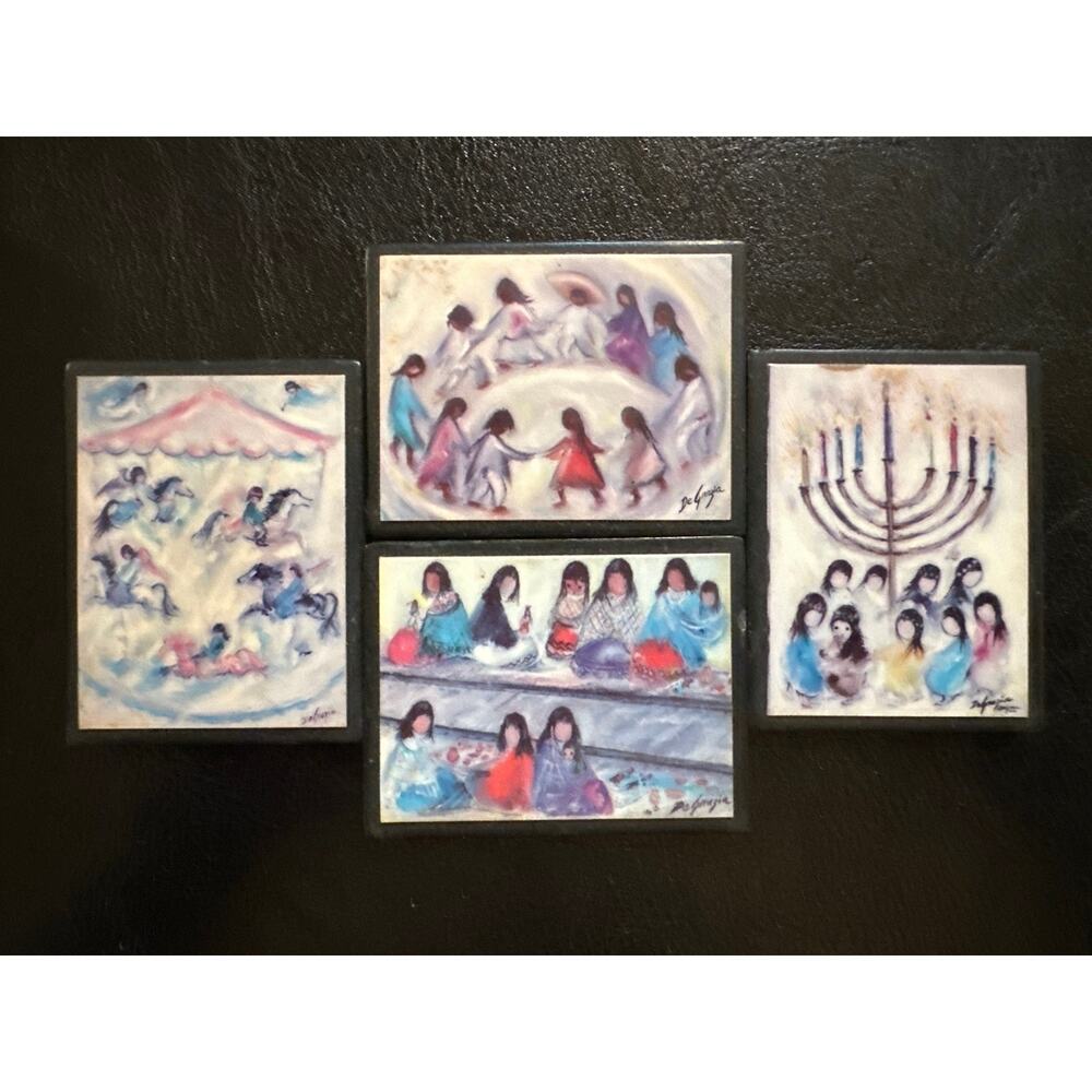 Lot of 5 Ted DeGrazia Refrigerator Magnets Southwest Children Vintage